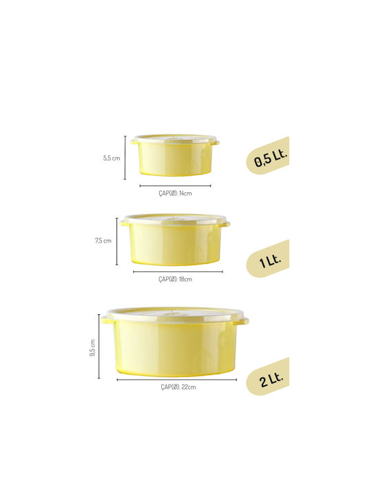 Set Plastic Lunch Boxes Yellow 12 Pieces