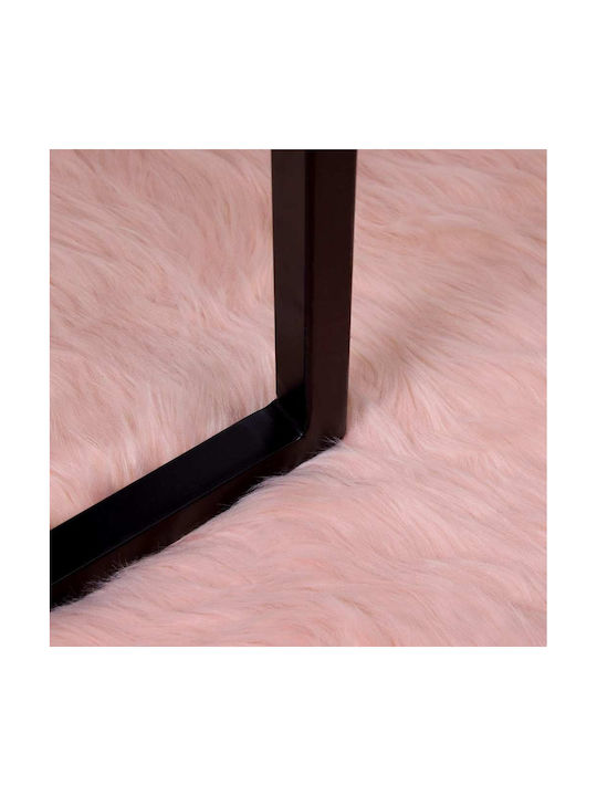 vidaXL Χαλί Τζακιού Δερμάτινο 120x170cm Ροζ