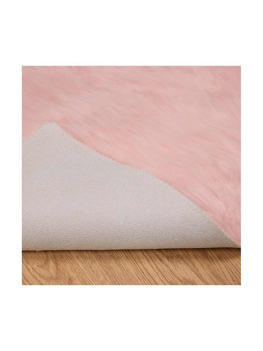 vidaXL Rug Fireplace Rectangular Leather Pink