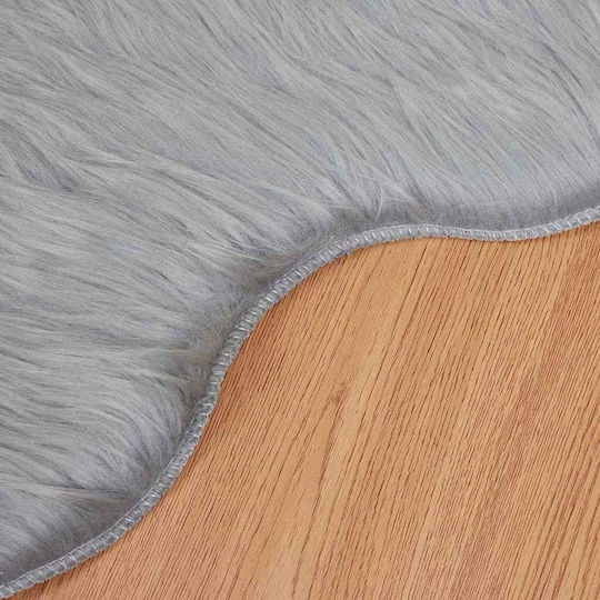 vidaXL Teppich Kamin Rechteckig Leder Gray