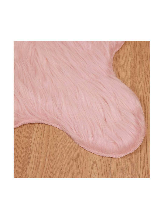 vidaXL Rug Fireplace Rectangular Leather Pink