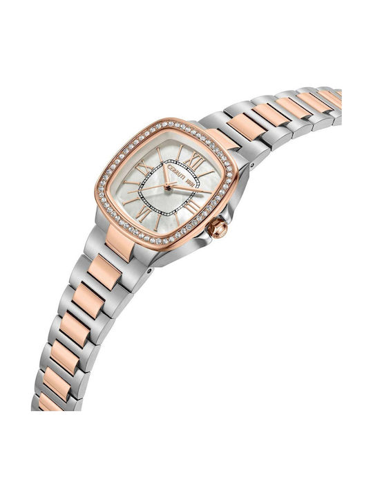 Cerruti Crystals Two Tone Womens Watch 24mm Battery with Stainless Steel Bracelet Silver/Pink Gold Cerruti Crystals Two Tone Womens Watch 24mm Battery with Stainless Steel Bracelet Silver/Pink Gold