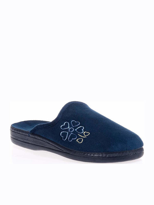 Mary F11 Winter Damen Hausschuhe Blau