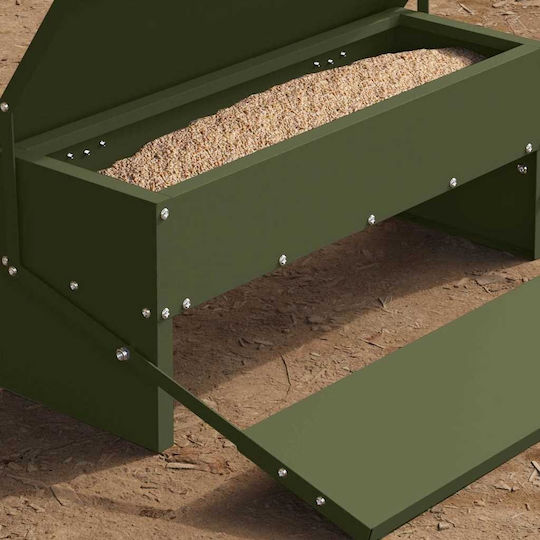 vidaXL Chicken Automatic Metal Feeder for Chickens and Poultry with Capacity 2.07kg 48.5x39.5x19cm.