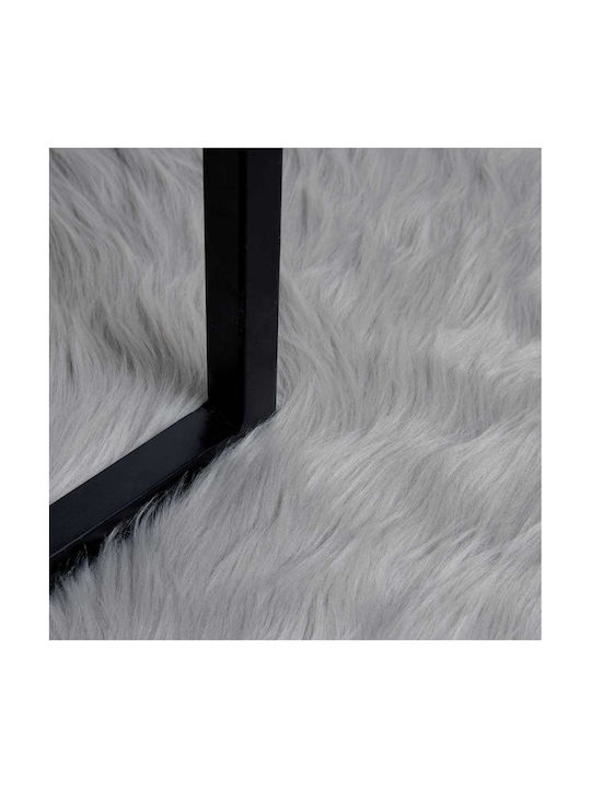 vidaXL Χαλί Τζακιού Δερμάτινο 140x200cm Γκρι
