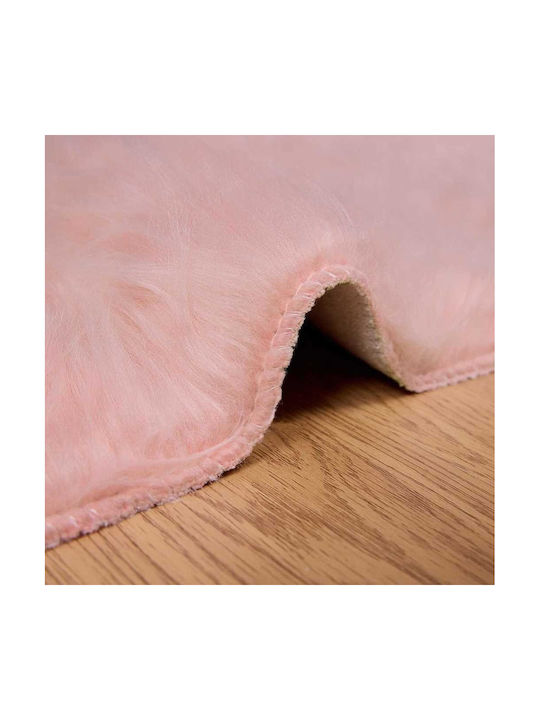 vidaXL Teppich Kamin Rechteckig Leder Pink
