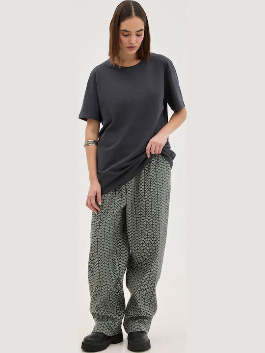 Short Sleeve Gray Blouse