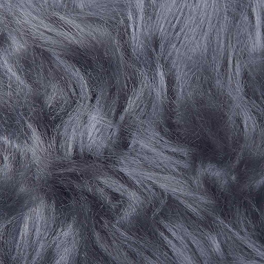vidaXL Teppich Kamin Rechteckig Leder Charcoal