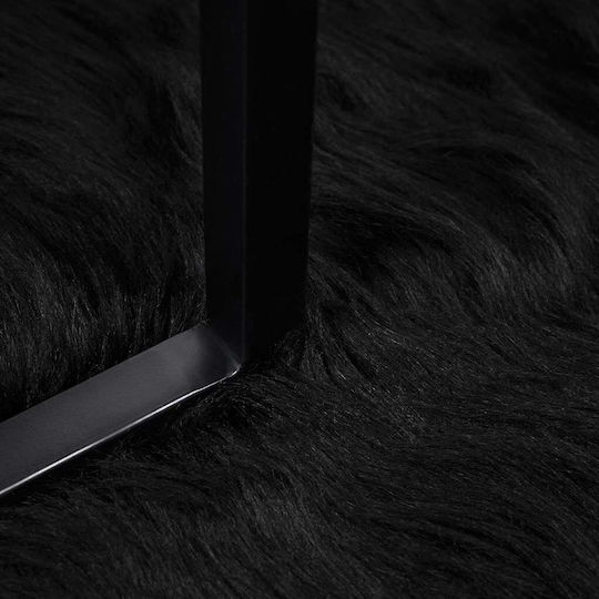 vidaXL Fireplace Leather Black