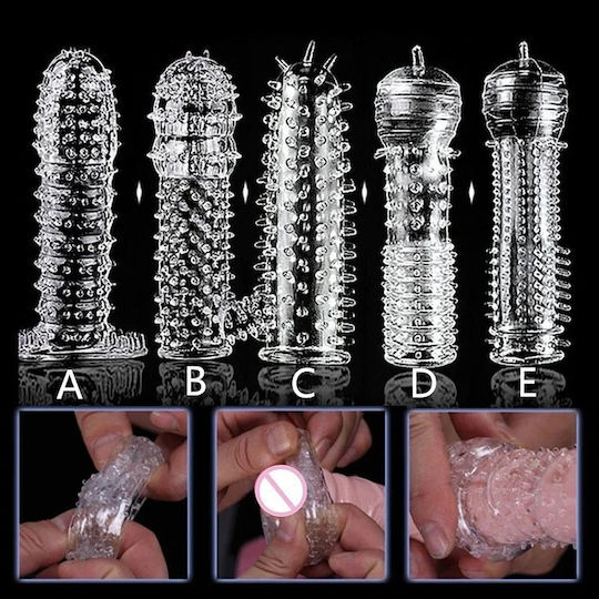 Smd Guardian X Penis Sleeve Ribbed Patterns Set 5 Ανάγλυφες Θήκες Ενίσχυσης Πέους Διάφορα Σχήματα Σετ 5 Τμχ