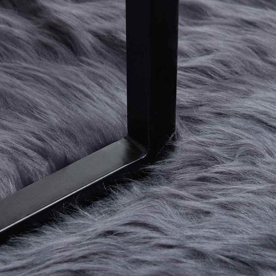 vidaXL Fireplace Leather Charcoal