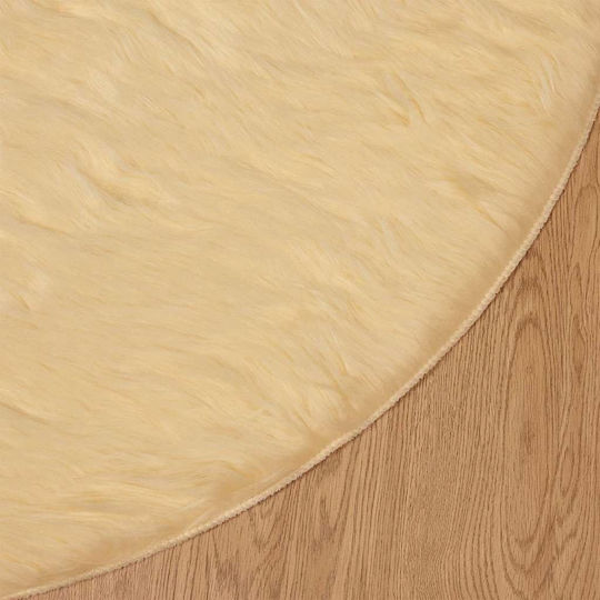 vidaXL Teppich Kamin Rechteckig Leder Cream