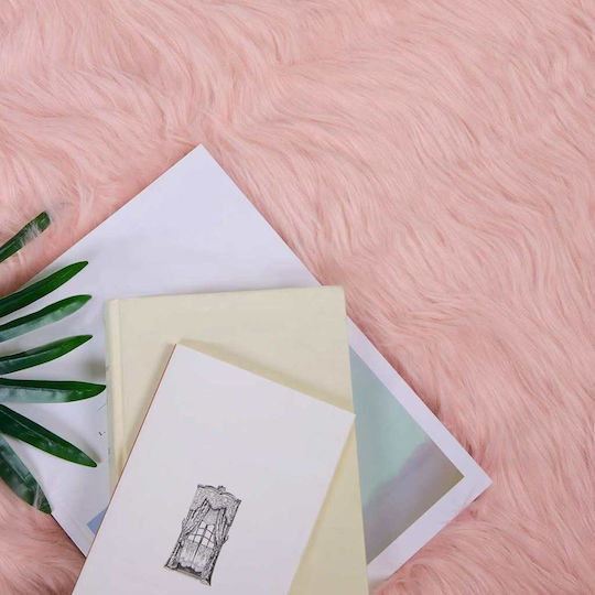 vidaXL Rug Rectangular Leather Pink