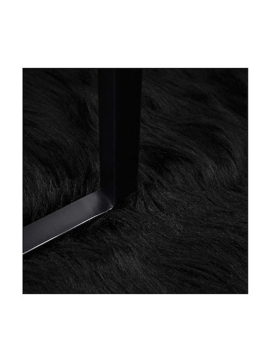 vidaXL Χαλί Δερμάτινο 120x170cm Μαύρο