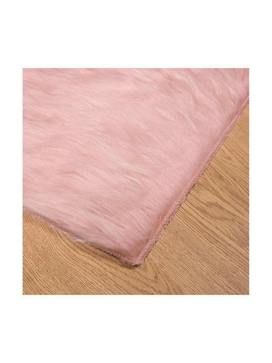 vidaXL Rug Rectangular Leather Pink