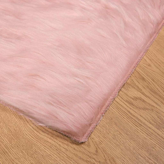 vidaXL Teppich Rechteckig Leder Rosa