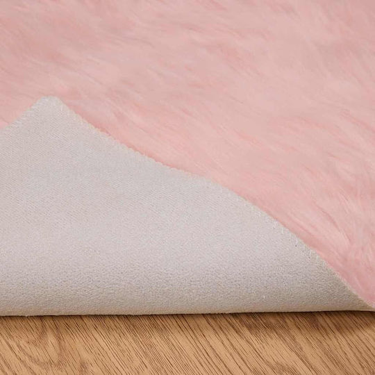 vidaXL Teppich Rechteckig Leder Rosa