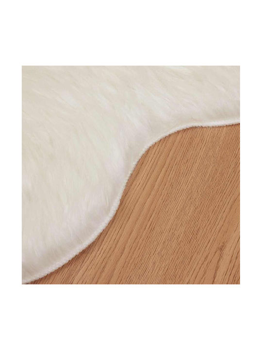 vidaXL Rug Rectangular Leather White