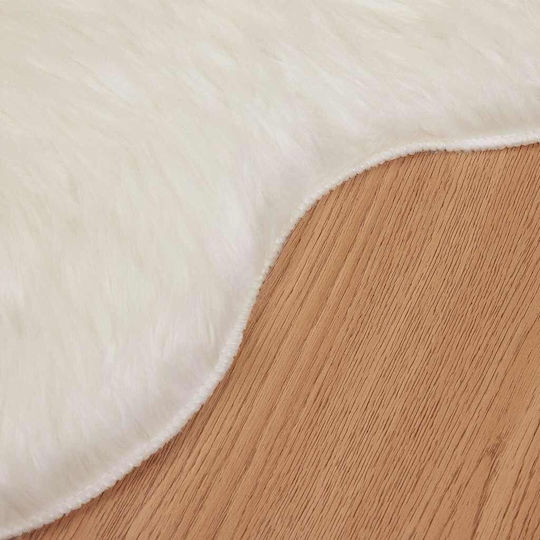 vidaXL Χαλί Ορθογώνιο Δερμάτινο Λευκό 60x90cm