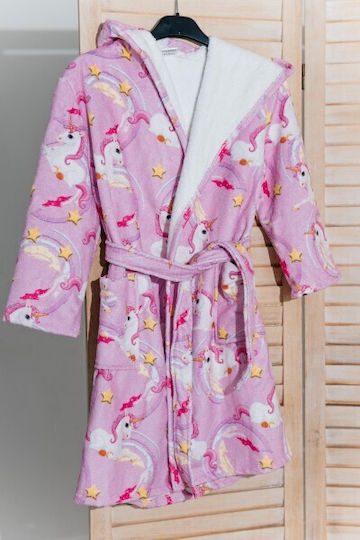 Carmel Kids Hooded Bathrobe Pink