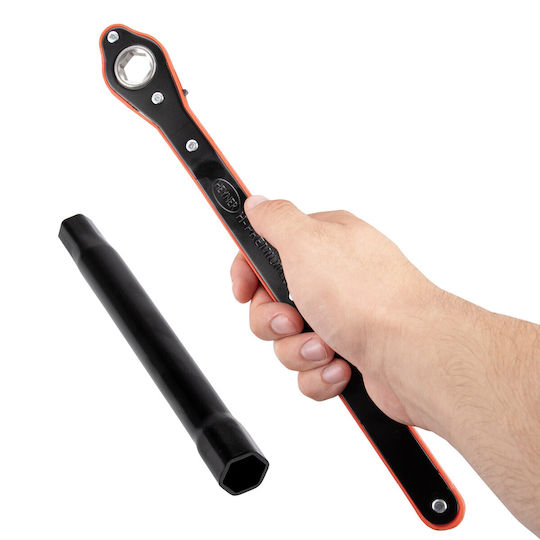 Heyner Cric Foarfecă Șa Rotundă 2.0 T Cric Cu Clichet Bază Extra Mare Buton Rotativ Practic Include Geantă + Cheie Tubulară 17mm + Pad De Cauciuc Înlocuibil 360° Tüv & Gs