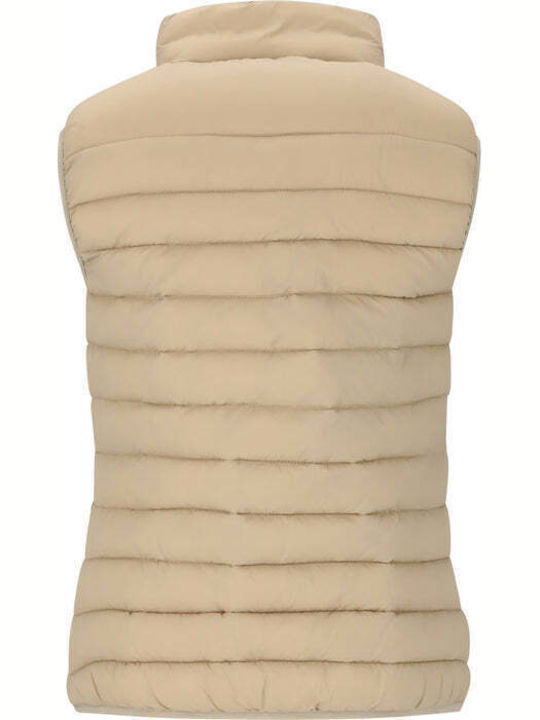 Damen Ärmellos Puffer Jacke für Winter Beige