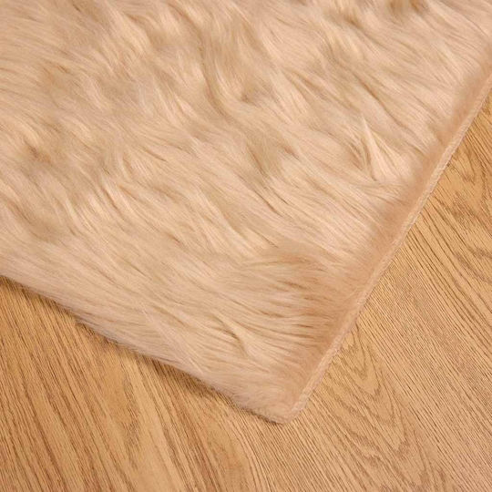 vidaXL Teppich Kamin Rechteckig Leder Beige