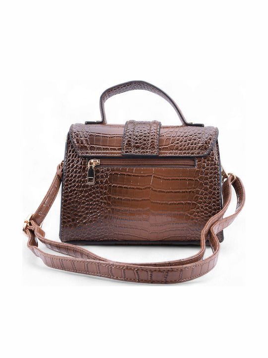 Women's Handbag Shoulder Crocodile Brown