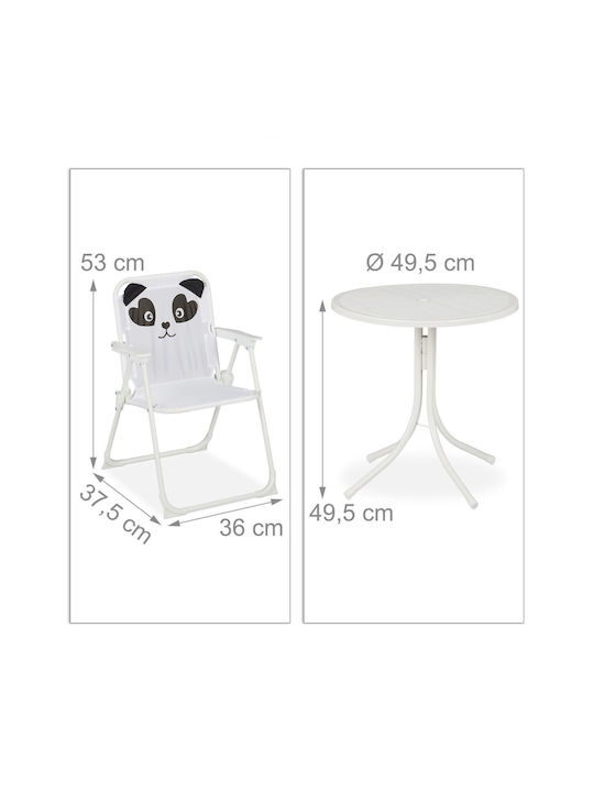 Set Masă cu Scaune pentru Copii din Plastic Alb Relaxdays