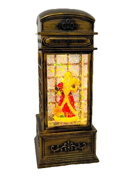 Ornament de Crăciun Lanternă Luminat cu Moș Crăciun Baterie 7x7x20cm 1buc