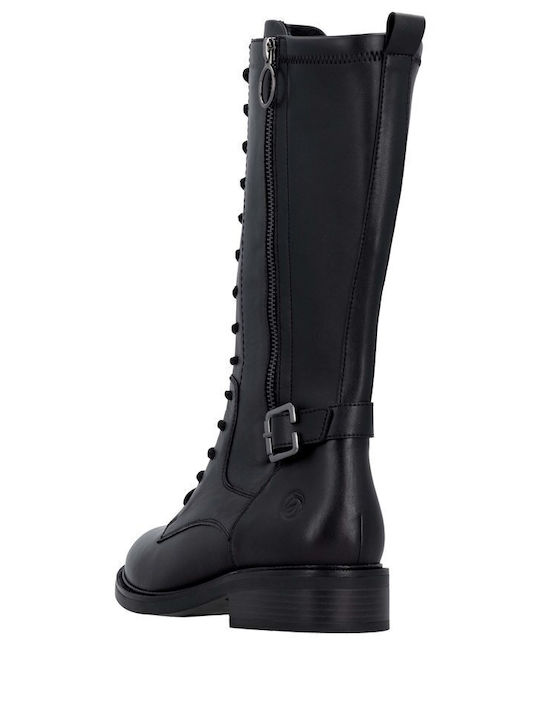 Leder Damenstiefel Schwarz