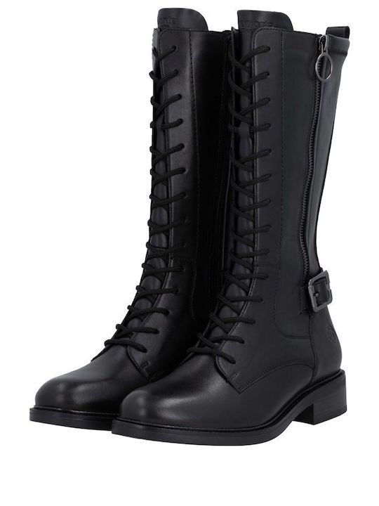 Leder Damenstiefel Schwarz