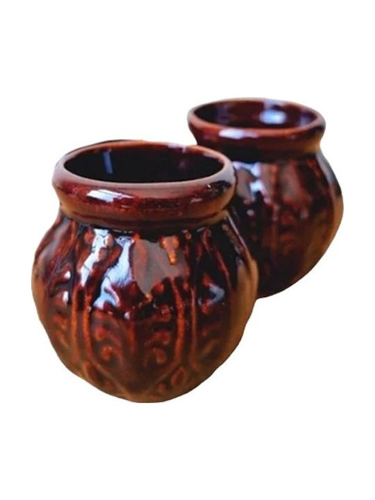 Velve Decantor Ceramic De Servire Cu Dop Și Pahare Bej 1400ml