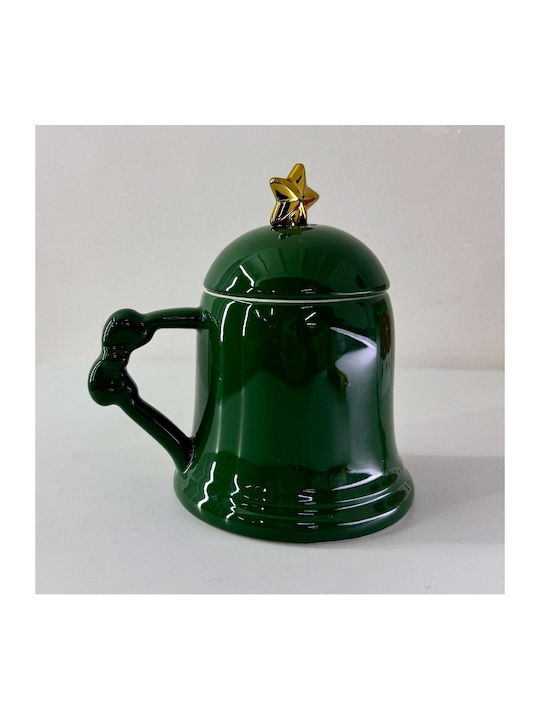 Velve Ornament de masă de Crăciun Cană Ceramic L15xW11cm.