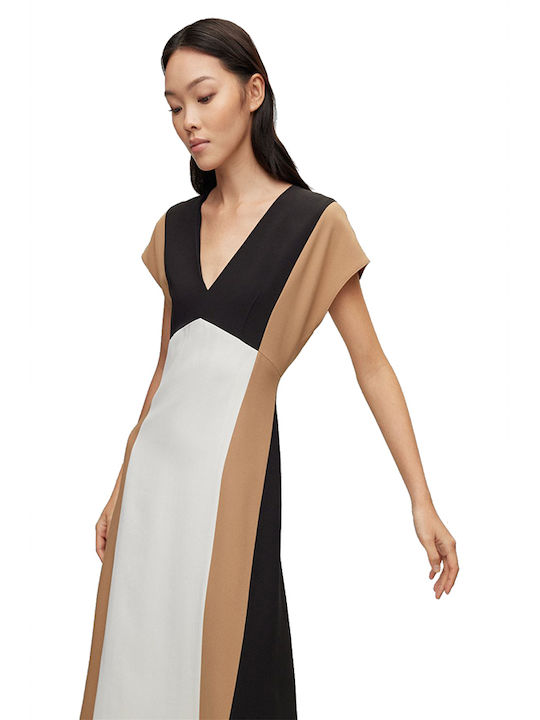 Debrany Summer Midi Dress Short Sleeve Black