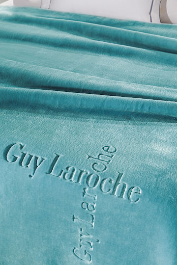 Guy Laroche Velvet Blanket Double 220x240cm Petrol