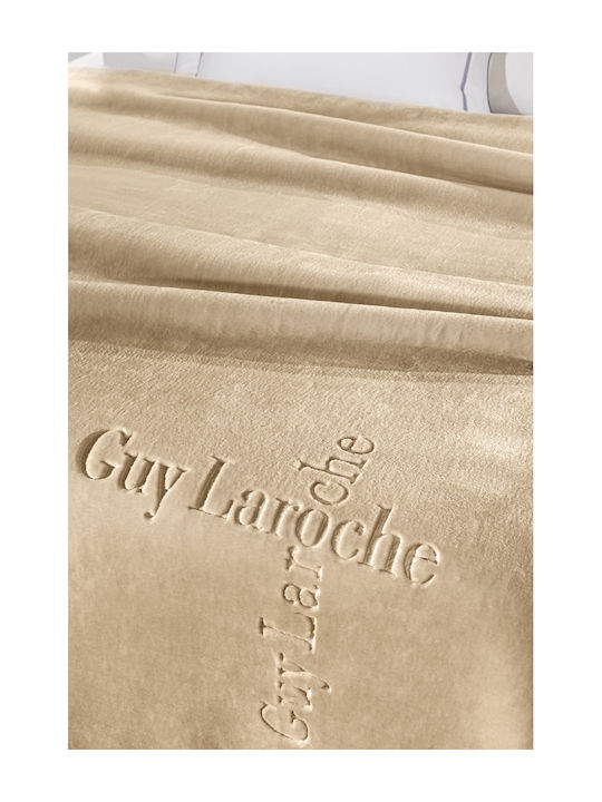 Guy Laroche Logo Decke Samtig Übergröße 220x240cm Almond