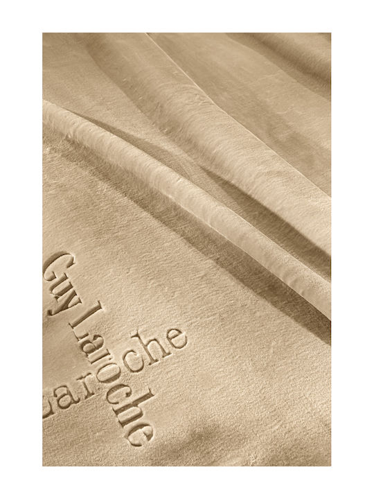 Guy Laroche Logo Decke Samtig Übergröße 220x240cm Almond