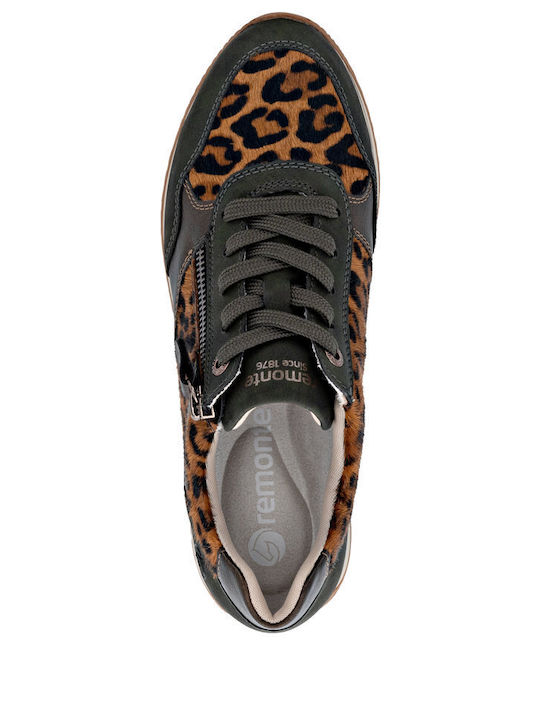 Γυναικεία Ανατομικά Sneakers Χακί Λεοπάρ