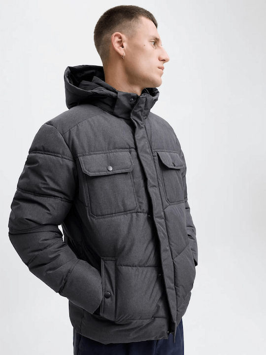 Μπουφάν Puffer Γκρί Ανθρακί