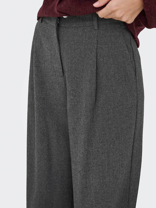 Damen Stoff Hose in Geradem Schnitt Gray