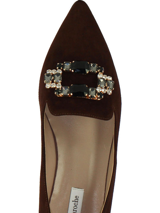 Leather Women's Moccasins in Brown Color