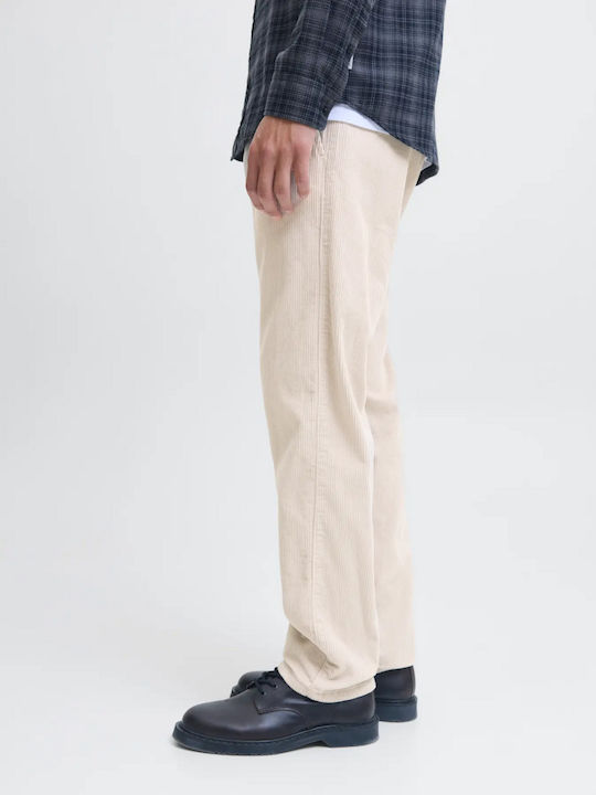 Jrebkenni Trousers in Relaxed Fit Beige