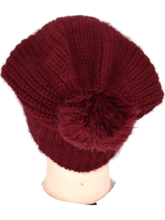 Beanie Beanie Knitted in Burgundy color