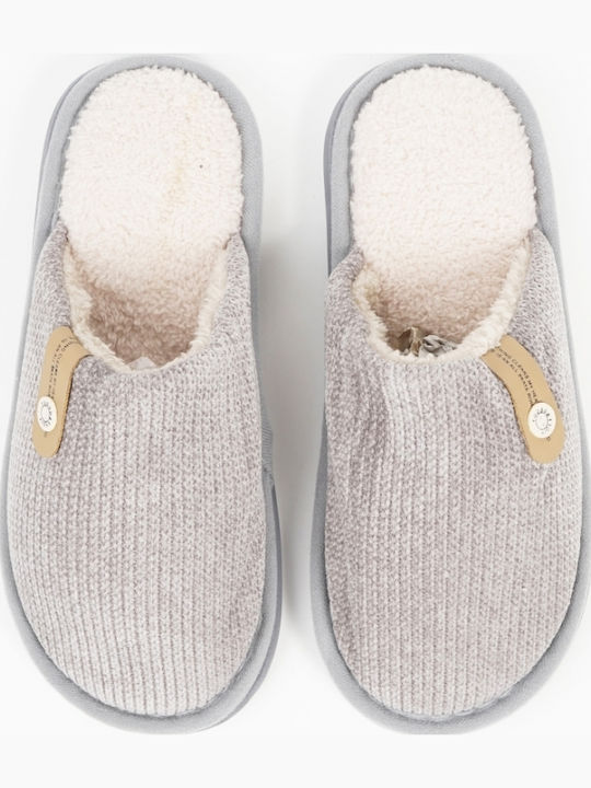 Men's Slippers with Fur Gray