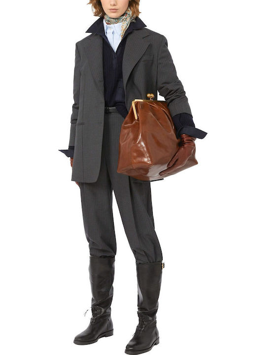 Max Mara Weekend Edmea Γυναικείο Σταυρωτό Σακάκι Σκούρο Γκρι
