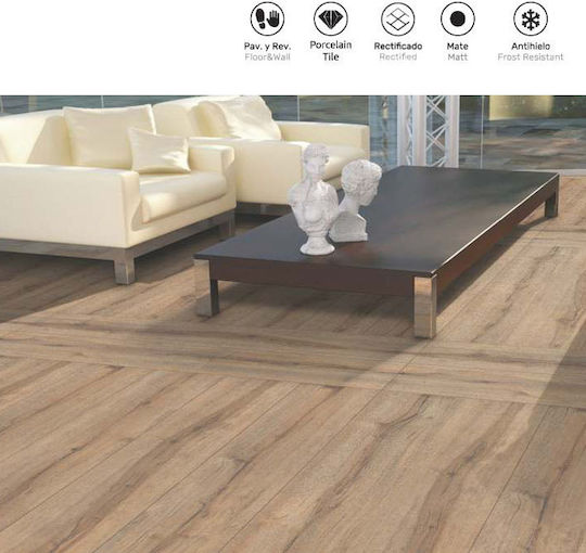 LV Granito Floor / Wall Outdoor Matte Porcelain Tile 120x20cm Walnut