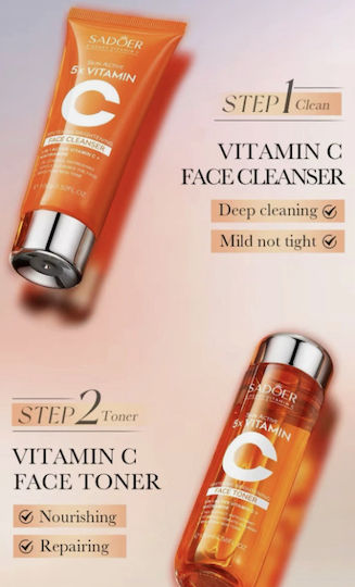 Sadoer 5x Vitamin C Hautpflege-Set für Aufhellung Anti-Aging & Feuchtigkeitsspendend 6Menge