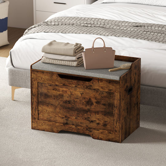Storage Cabinet Made of Wood and Fabric Length 75cm Width 40cm Height 56cm