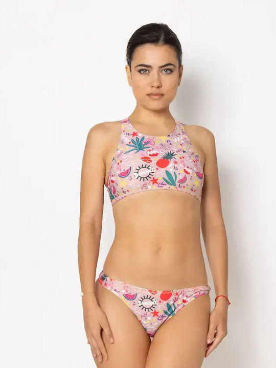 High Neck Bikini Top Ροζ